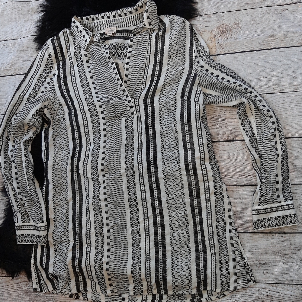 Keep In Touch Rayon top with V Neck and strips